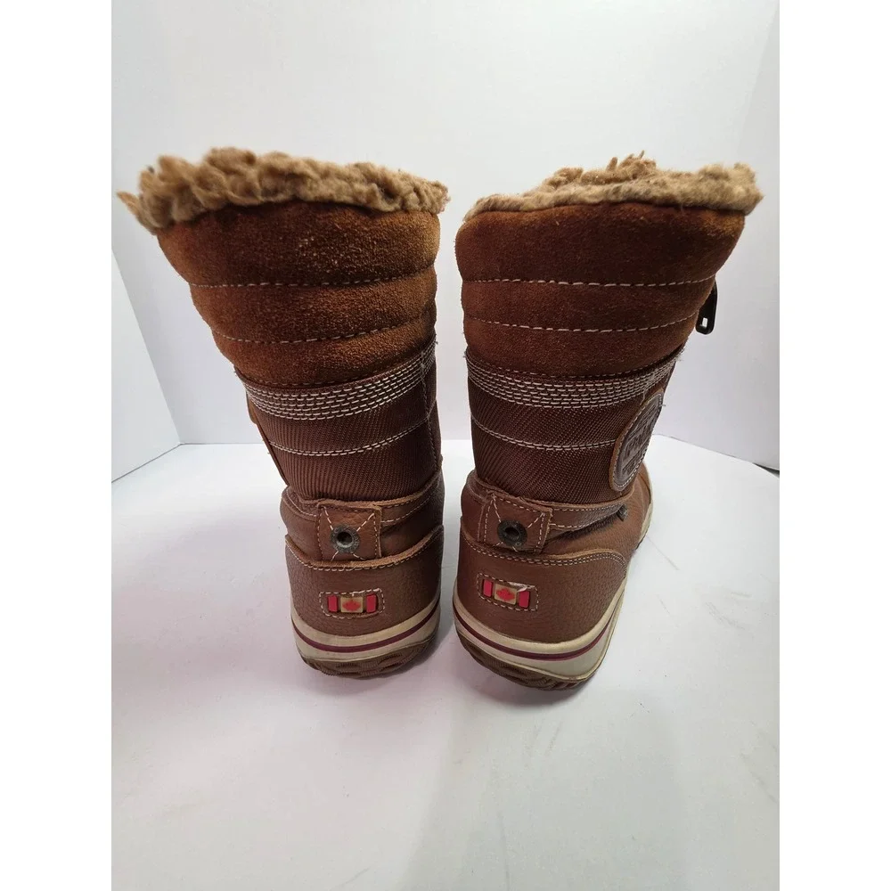 Pajar Canada Brown Waterproof Leather Suede Winter Boots Mens 9-9.5 Fur Lined